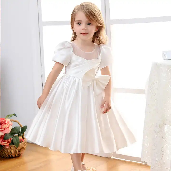 Georgia White Ivory Flower Girl, Communion, Formal Dress - LPD024