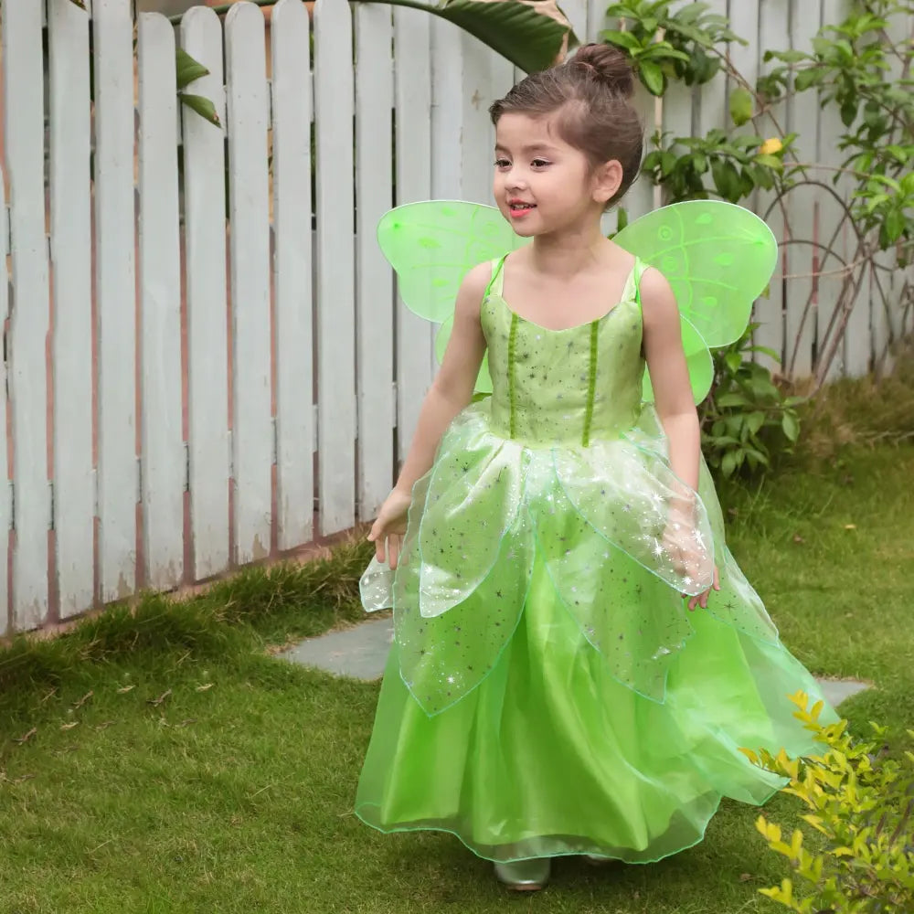 Tinkerbell Dress and Wings Set Costume, Cosplay, Birthday Dress LPD104