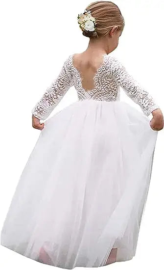 Olivia Long Sleeve White Dress Boho-Chic Dress- LPD101