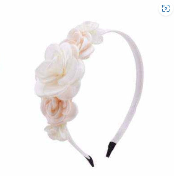 White Flower Fabric Headbands LPA009