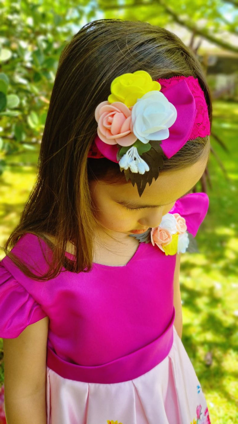 Gail Fuchia Flower Girl, Birthday Dress - LPD034