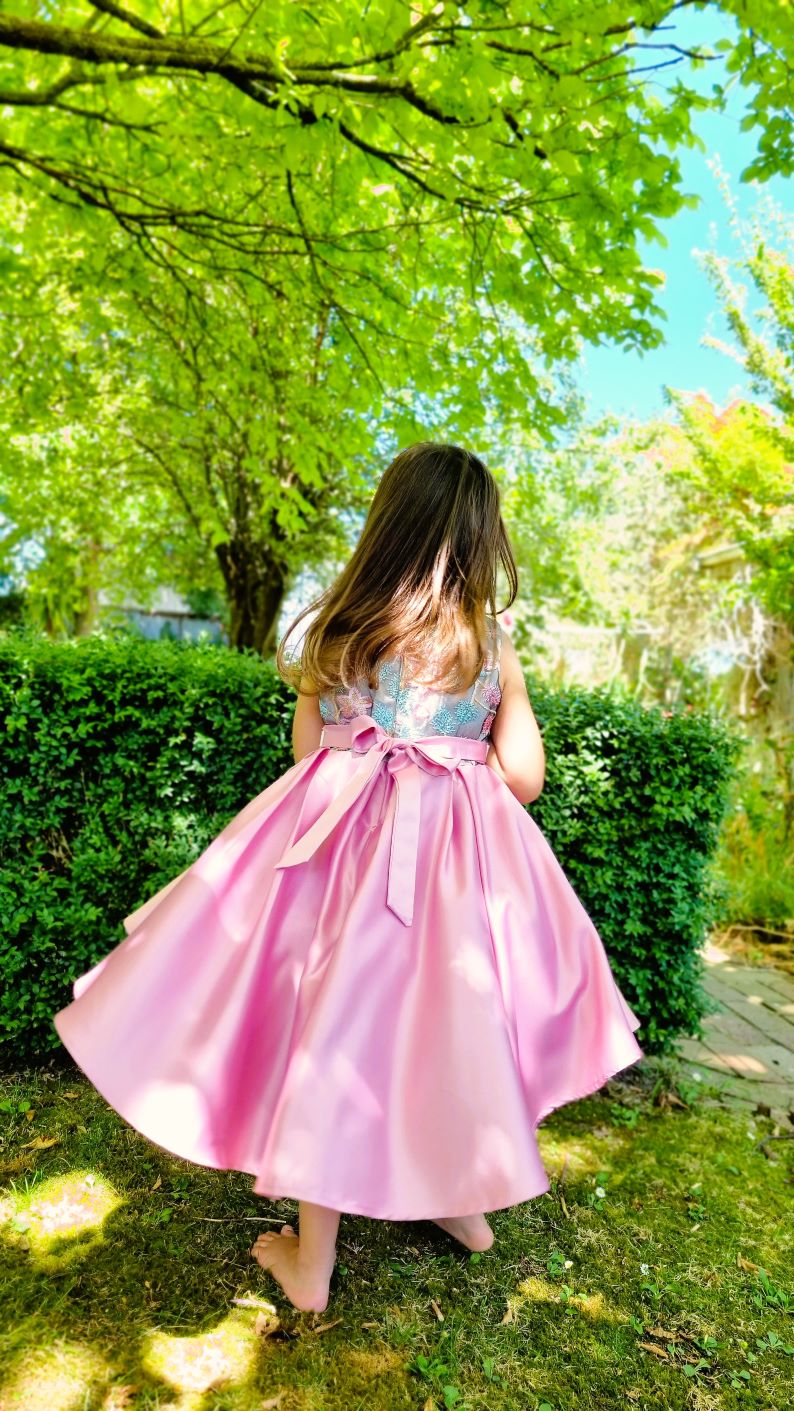 Dana Pink Embroidered Flower Girl, Birthday Dress - LPD035