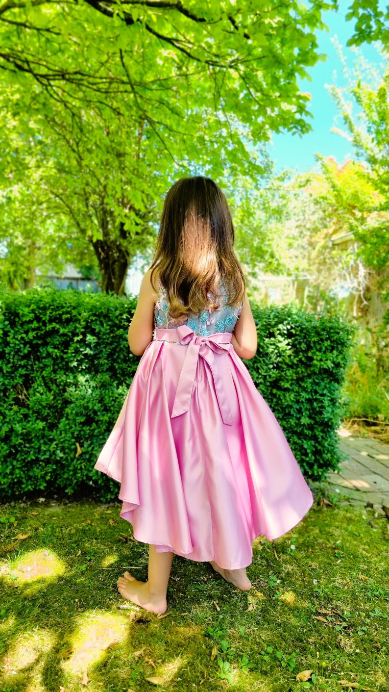Dana Pink Embroidered Flower Girl, Birthday Dress - LPD035