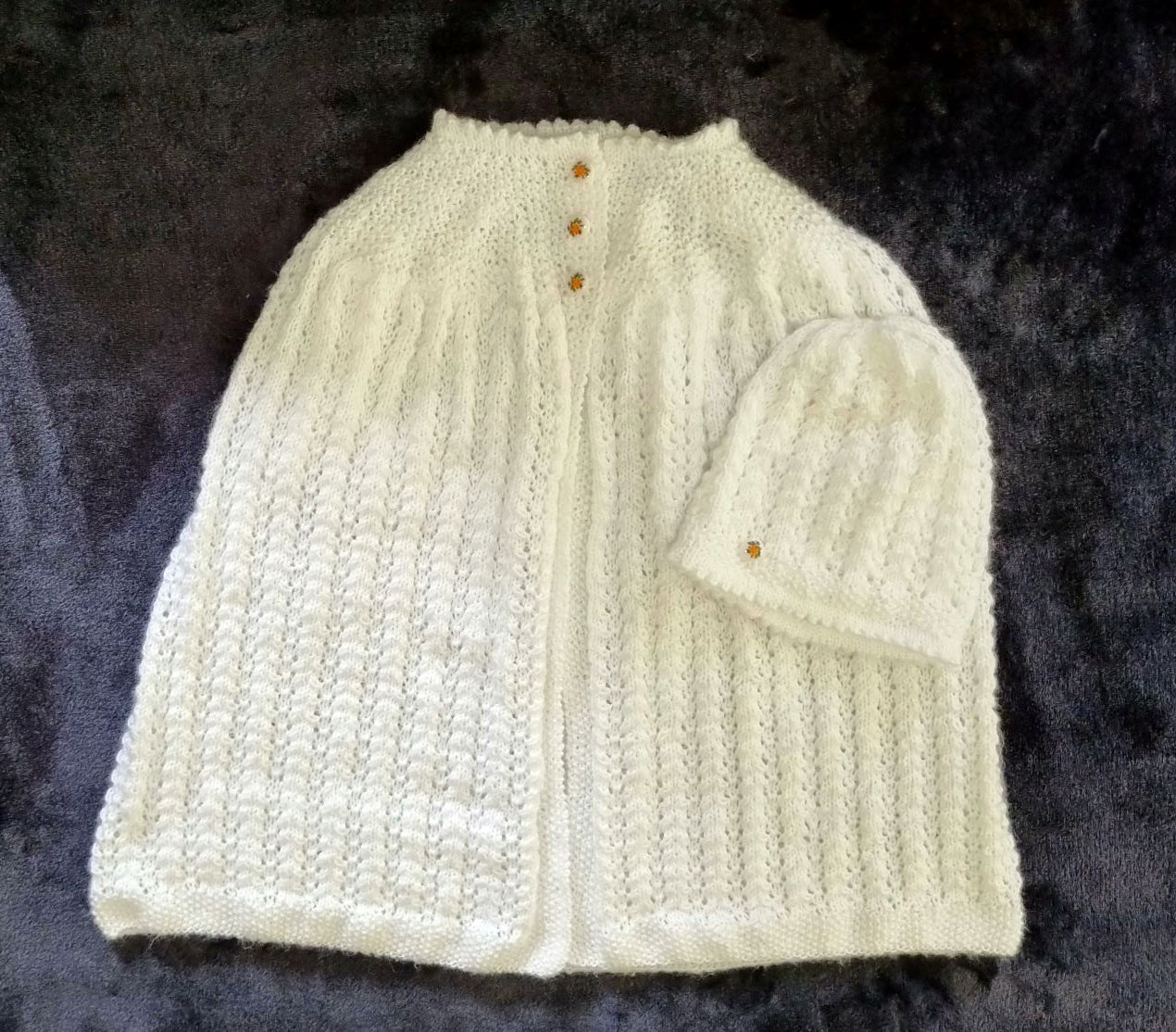 Lil Baby White Christening Cape/Gown and Hat Set- LPH001