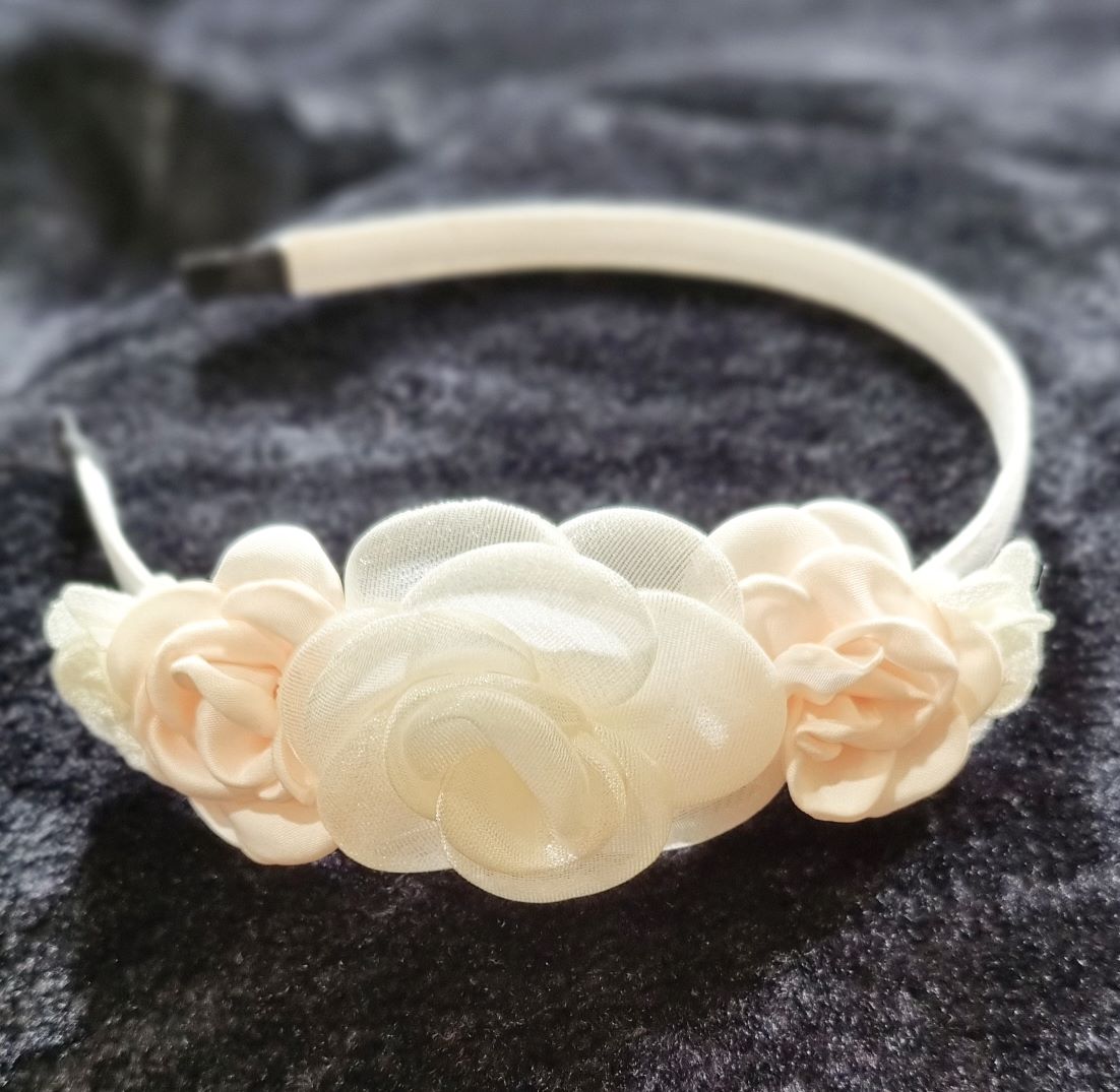 White Flower Fabric Headbands LPA009