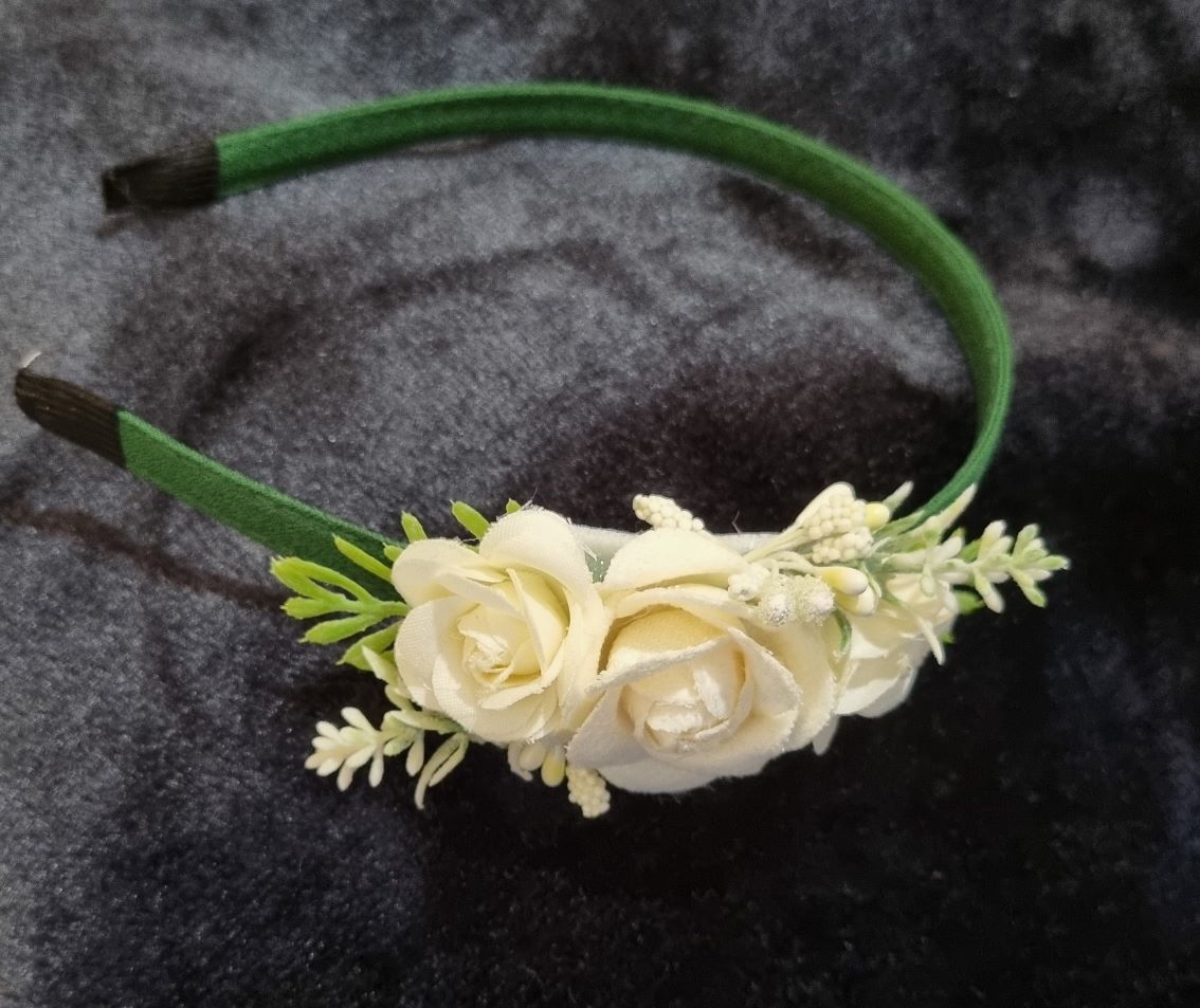 Green Flower Fabric Headbands LPA008