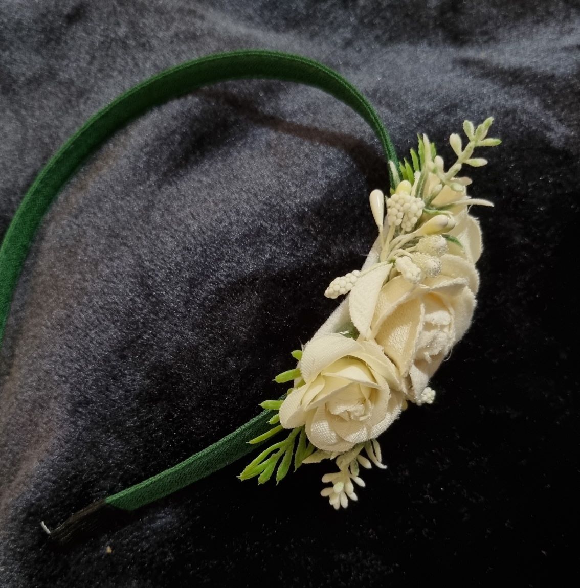 Green Flower Fabric Headbands LPA008