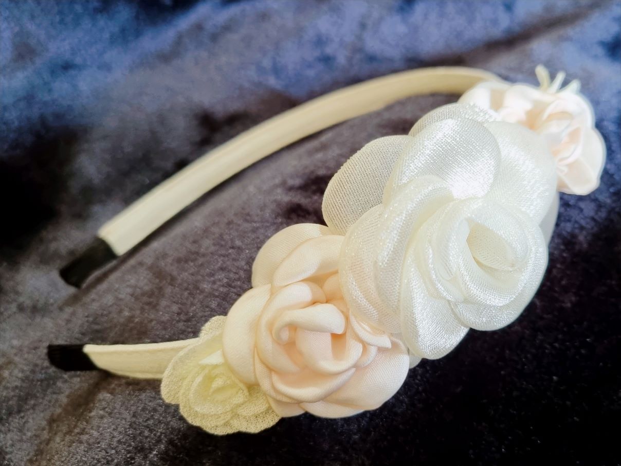 White Flower Fabric Headbands LPA009