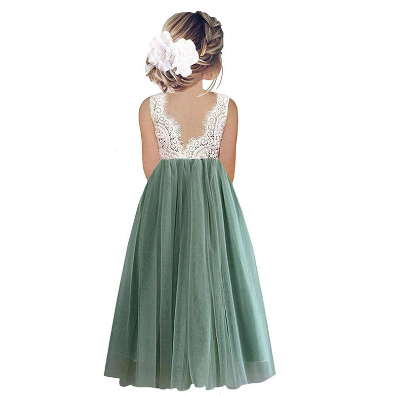 Olivia Mint Flower Girl, Boho-Chic, Birthday Dress- LPD022