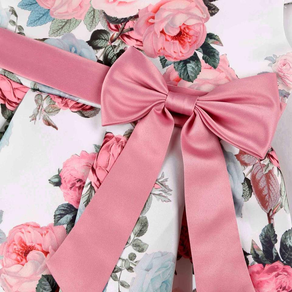 Joyce Floral Print Flower Girl, Birthday Dress - LPD036