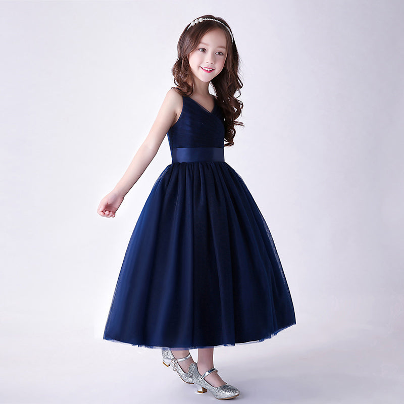 Molly Navy Blue Flower Girl, Formal Party Dress -LPD068