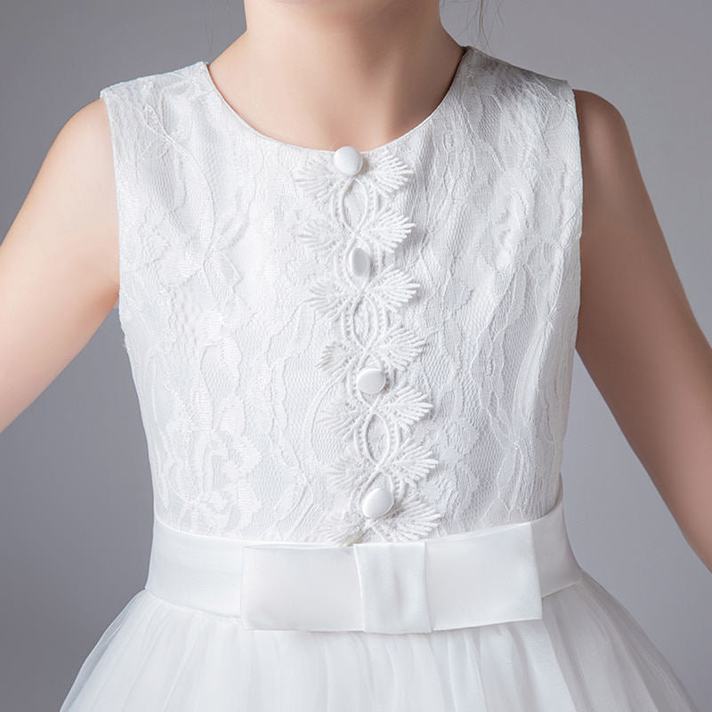 Libby White Flower Girl, Holy Communion, Formal Dress- LPD072