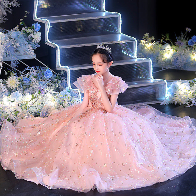 SLPD007 - Lace Butterfly Beading Formal Evening Dress