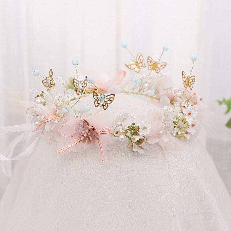 Floral Pink Princess Headband Crown LPA004