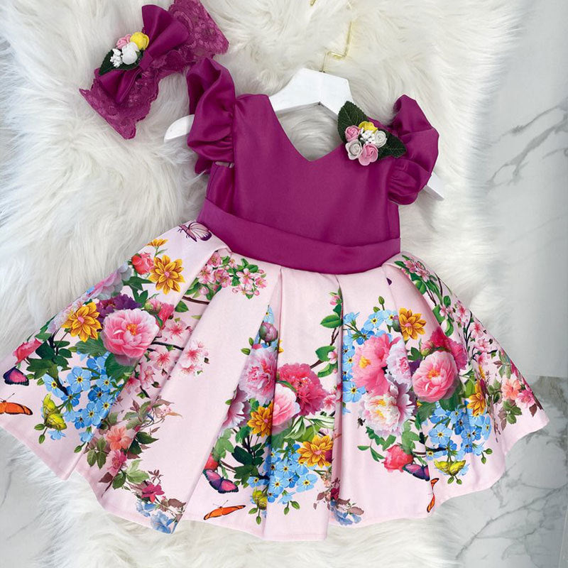 Gail Fuchia Flower Girl, Birthday Dress - LPD034