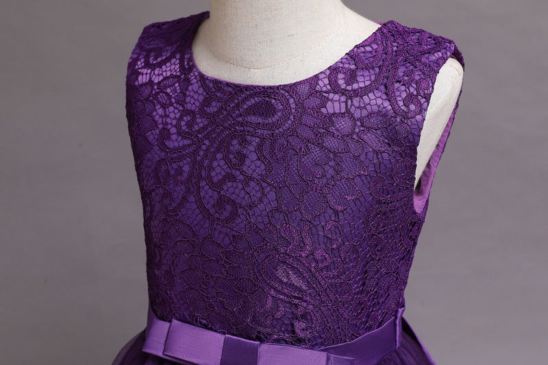 Rosie Purple Flower Girl, Ball Gown, Formal Dress - LPD054