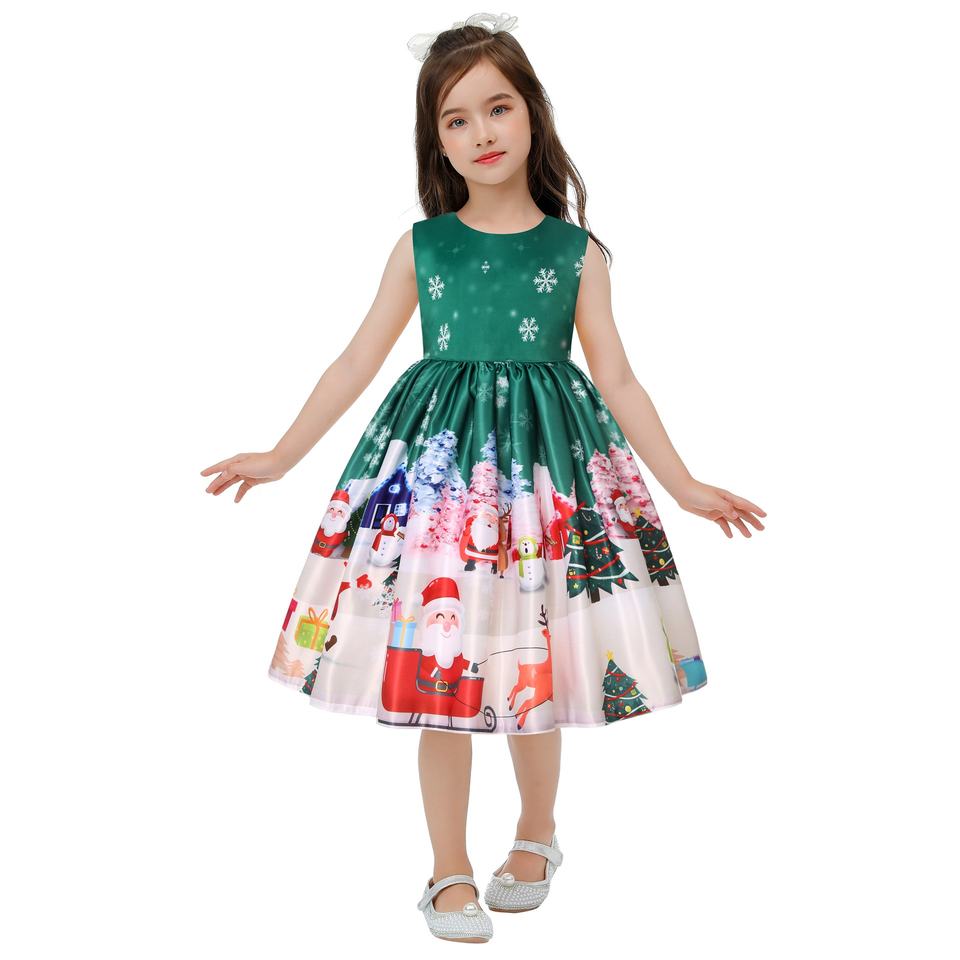 Girly Green Christmas Dainty Dress - LPD039