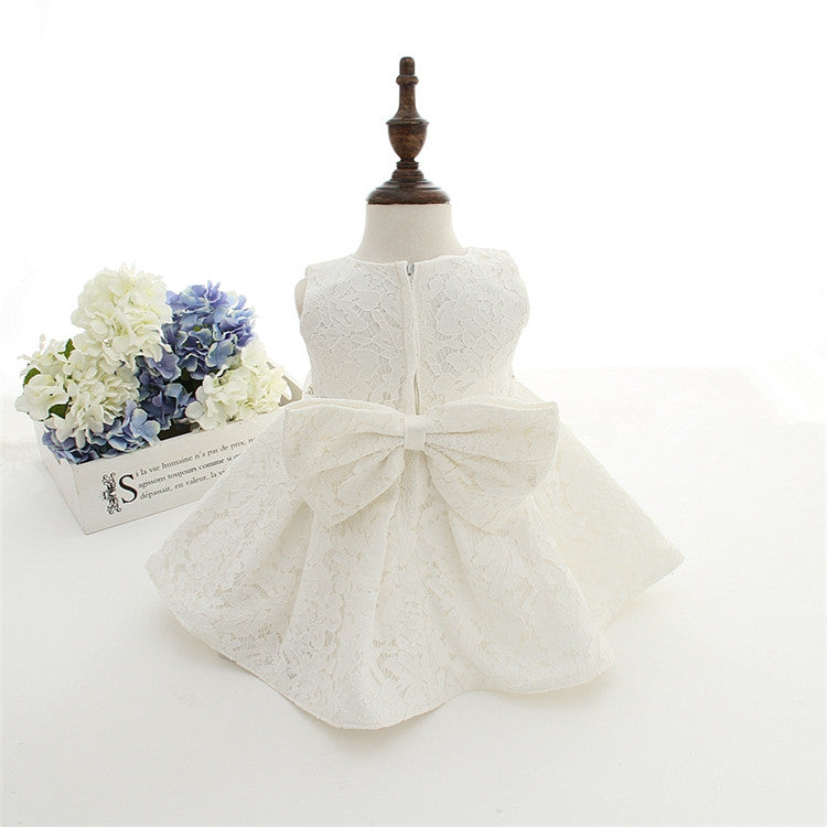 Ellie White Christening, Birthday, Formal Party Dress- LPD027