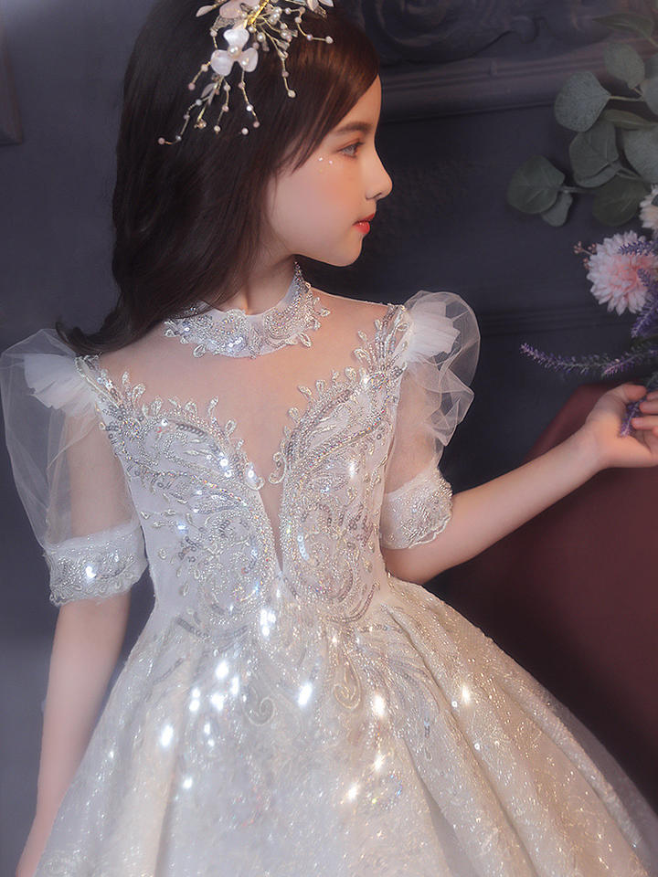 SLPD002 - Elegant Lace Pageant Evening Gown