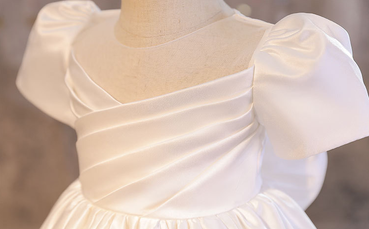 Georgia White Ivory Flower Girl, Communion, Formal Dress - LPD024