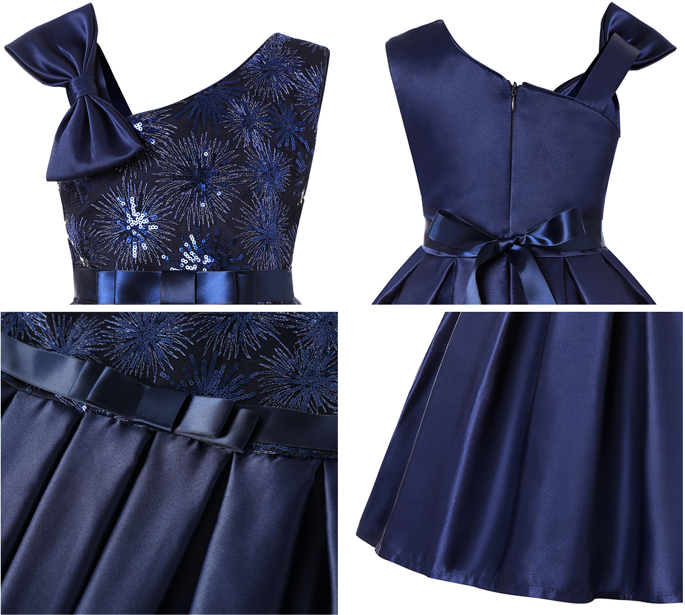 Leah Navy Party Dress- LPD014