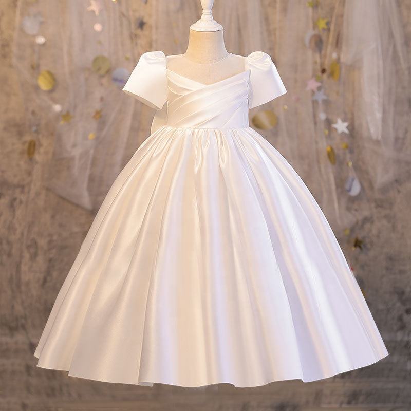 Georgia White Ivory Flower Girl, Communion, Formal Dress - LPD024