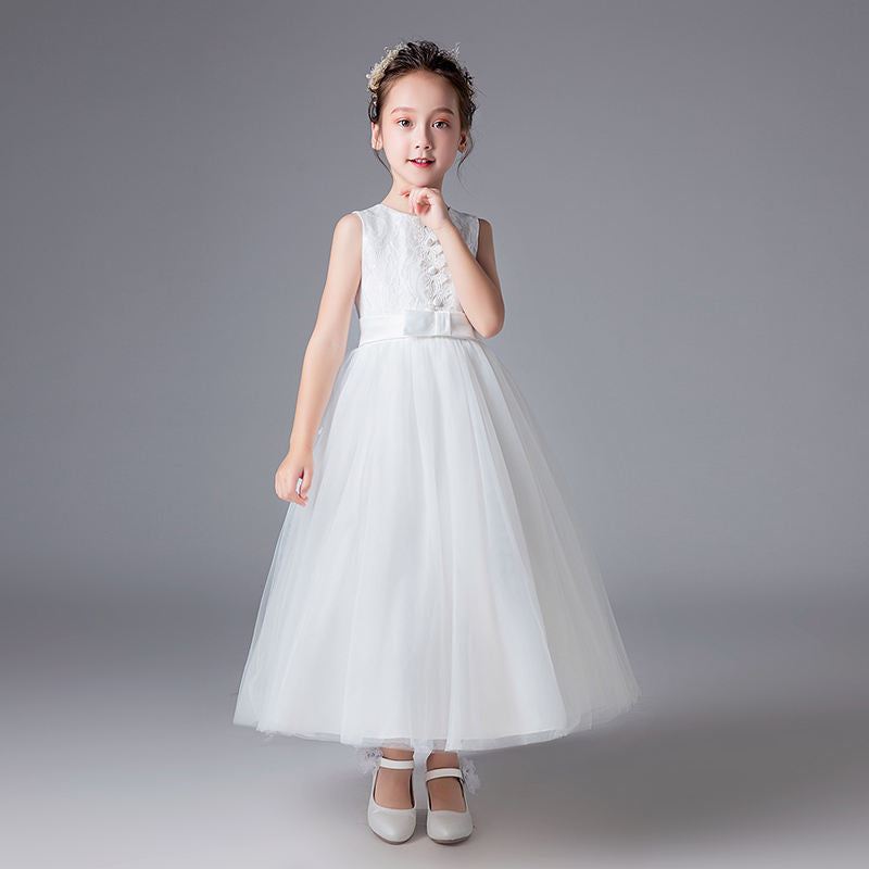 Libby White Flower Girl, Holy Communion, Formal Dress- LPD072