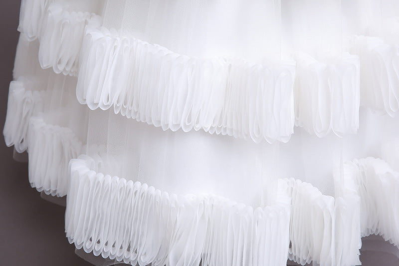 Sherra White Flower Girl, Formal Occasions Dress- LPD066