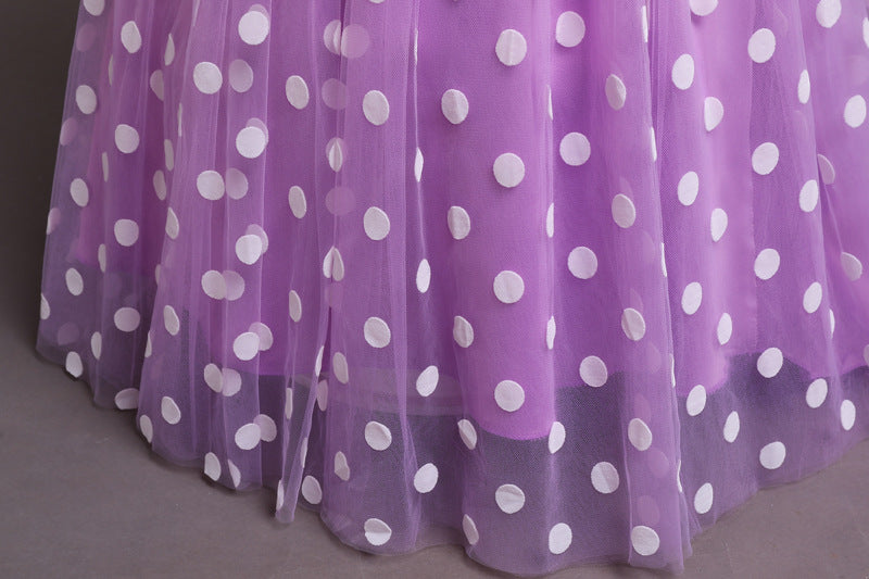 Polka Purple Ball Gown