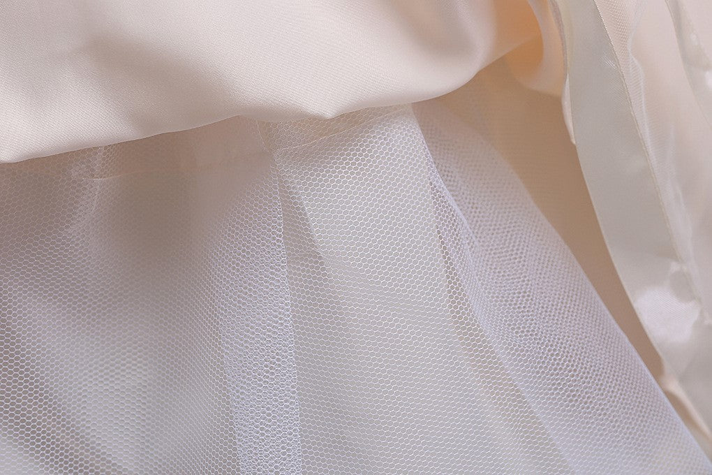 Camille Champagne Flower Girl, Special Occasion Dress - LPD040