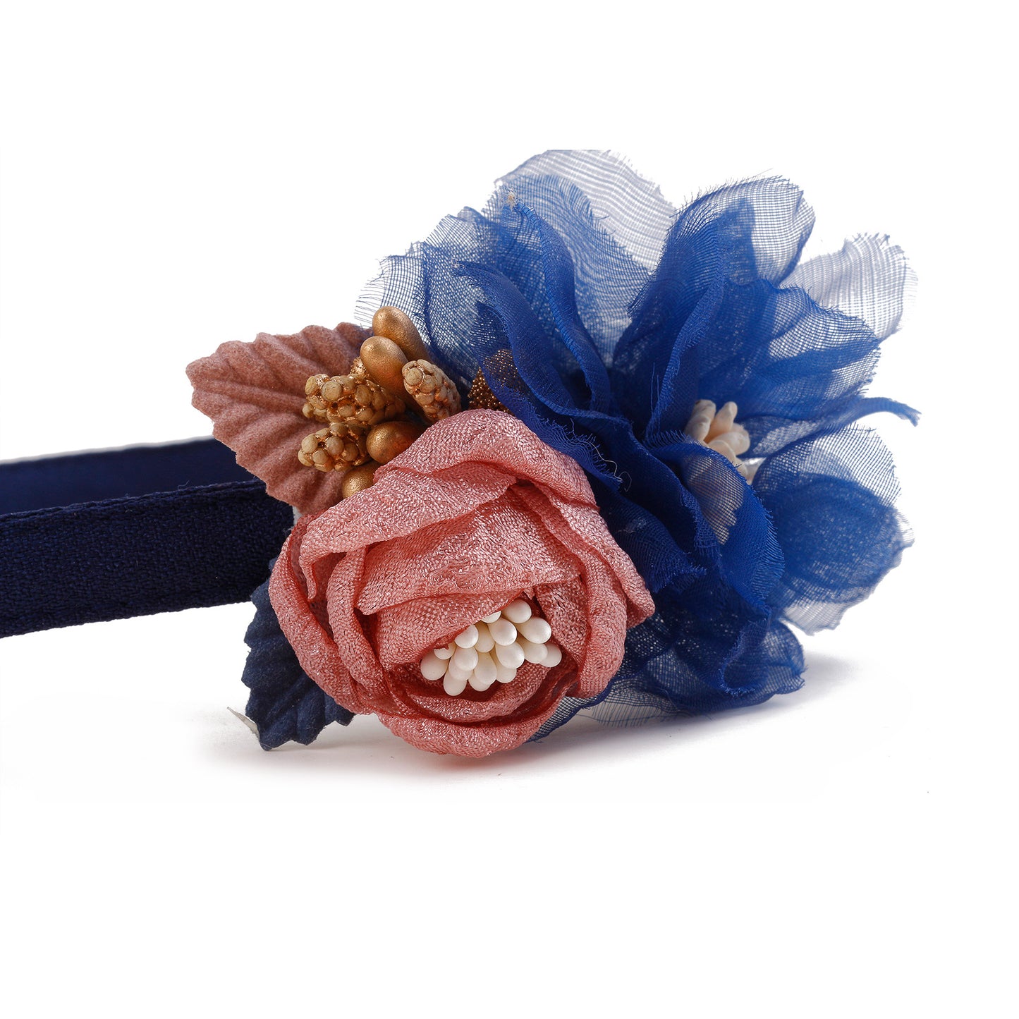 Navy Flower Fabric Headbands LPA005