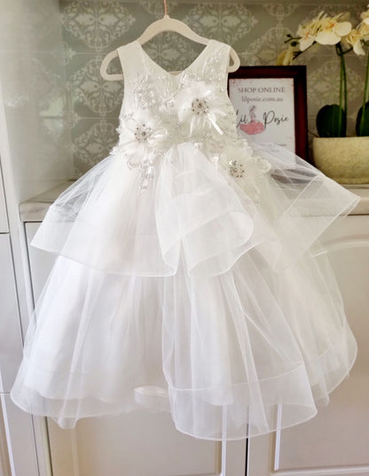 Lovi White Flower Girl, Formal Dress LPD088