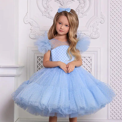 Cindy in Blue Birthday, Flower Girl, Party Dress LPD056