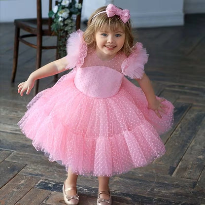 Cindy in Pink Birthday, Flower Girl, Party Dress LPD107