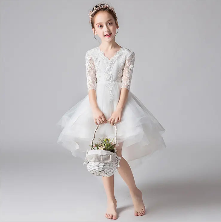 Misty White Flower Girl, Formal Dress- LPD103