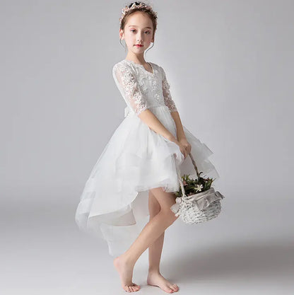 Misty White Flower Girl, Formal Dress- LPD103