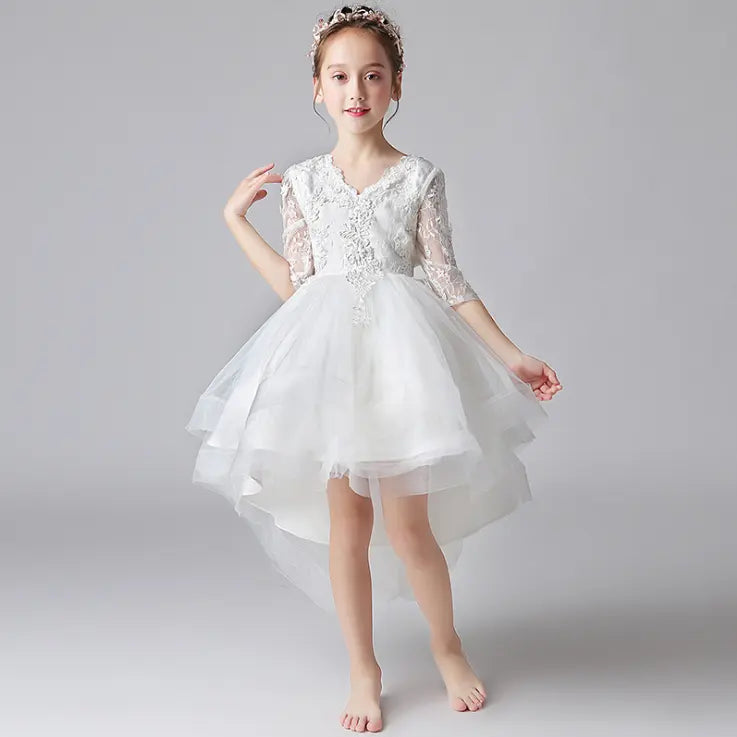 Misty White Flower Girl, Formal Dress- LPD103