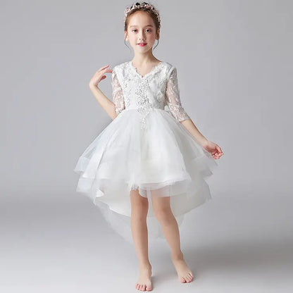 Misty White Flower Girl, Formal Dress- LPD103