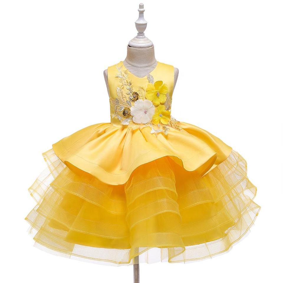 Marigold Yellow Tulle Birthday/Costume Party Dress LPD093