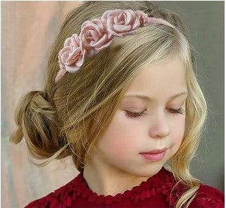 Pink Rose Flower Fabric Headbands LPA006