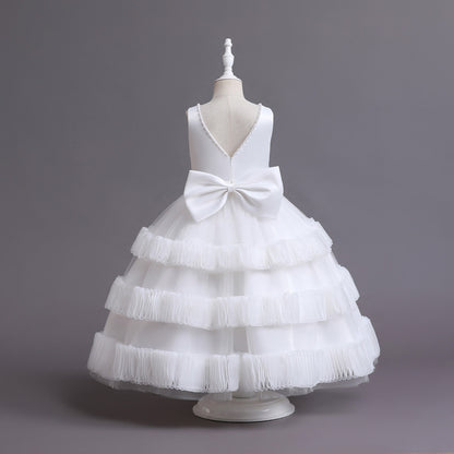 Sherra White Flower Girl, Formal Occasions Dress- LPD066