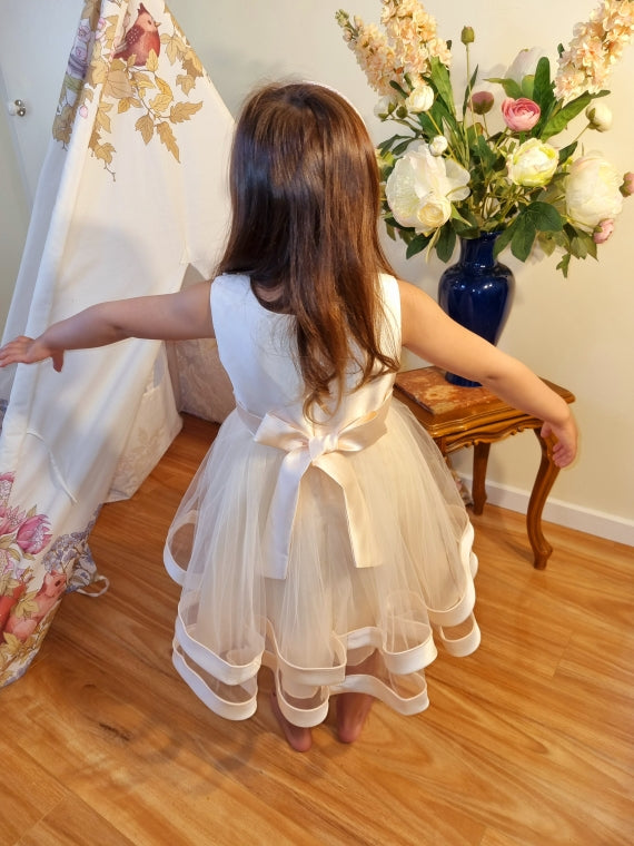 Julie Champagne Flower Girl Dress- LPD012