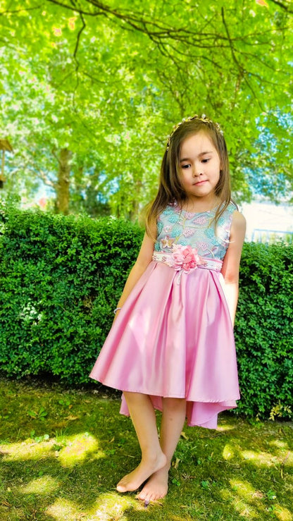 Dana Pink Embroidered Flower Girl, Birthday Dress - LPD035