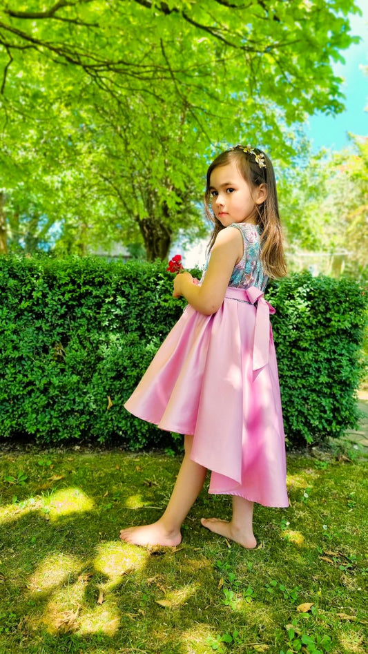 Dana Pink Embroidered Flower Girl, Birthday Dress - LPD035