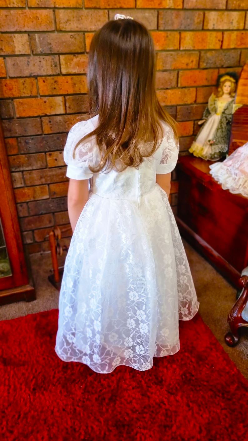 Angeline White Flower Girl, Holy Communion, Formal Dress- LPD009