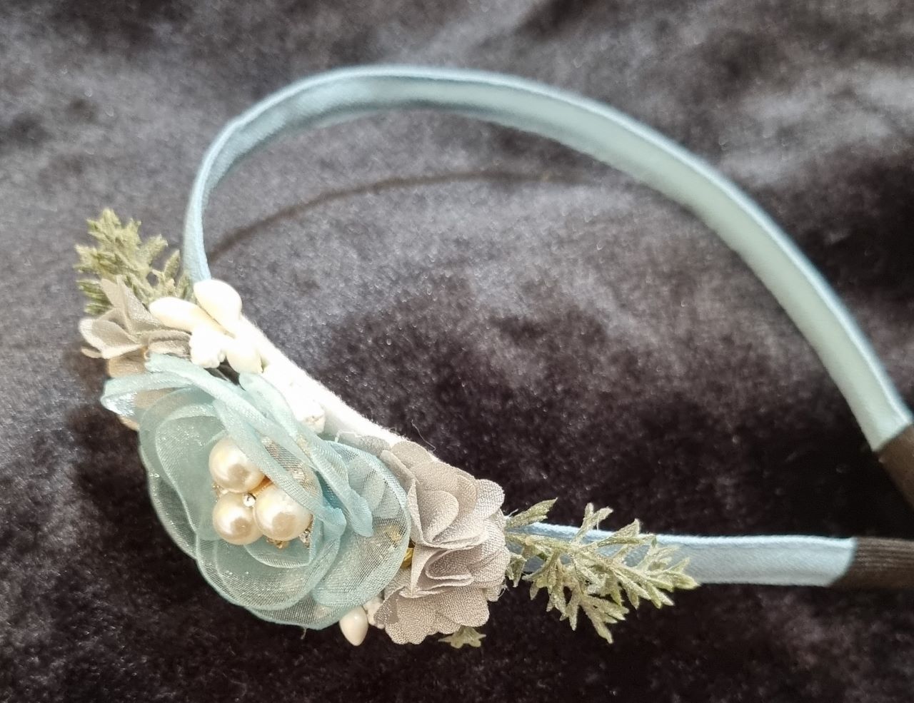 Baby Blue Flower Fabric Headbands LPA007