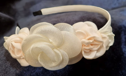 White Flower Fabric Headbands LPA009
