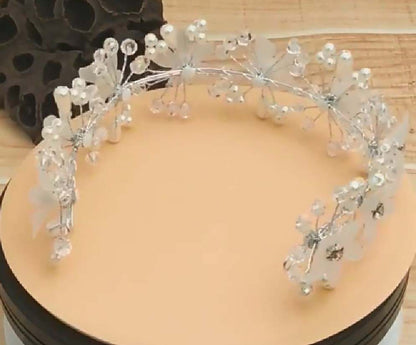 Petal Silver Princess Headband Crown LPA003