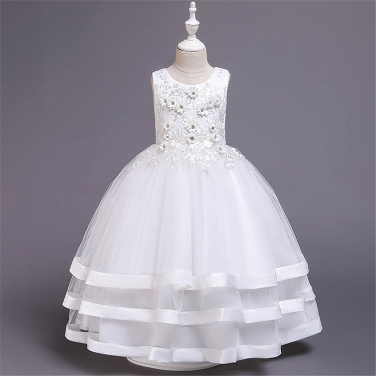 Grace White Flower Girl, Holy Communion, Formal Occasion Dress- LPD011