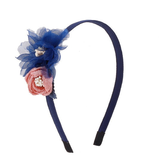 Navy Flower Fabric Headbands LPA005